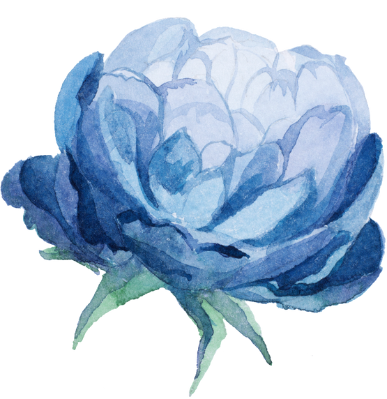 Download Watercolor Blue Flower Png - Blue Watercolour Flowe